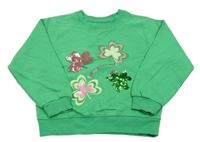 Zelená mikina s trojlístky St. Bernard