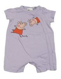 Lila bavlněný kraťasový overal s Peppou H&M