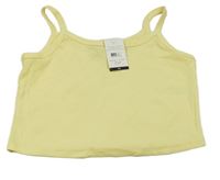 Nové - žlutý žebrovaný crop top New Look
