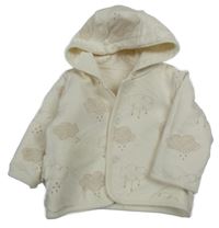 Smetanová oboustranná propínací mikina s mraky a kapucí George