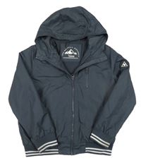 Tmavomodrá šusťáková jarní bunda s kapucí Nutmeg