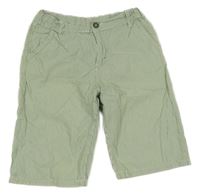 Zeleno-bílé pruhované plátěné chino kraťasy alive