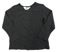 Antracitové žebrované triko H&M