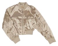 Béžová saténová crop podzimní bunda H&M