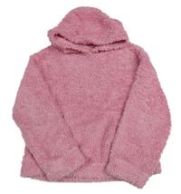 Růžová chlupatá mikina s kapucí H&M