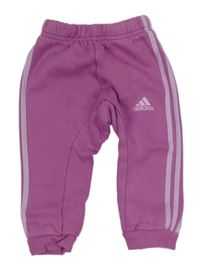 Fialové tepláky s pruhy Adidas
