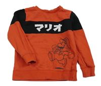 Červeno-černá mikina s Mariem a znaky zn. George