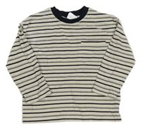 Smetanovo-tmavomodré pruhované triko Zara