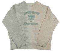 Zeleno-bílo-smetanová batikovaná mikina s nápisem F&F