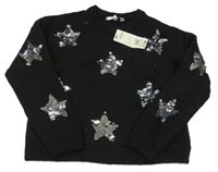 Nové - Černý svetr s hvězdami z flitrů Peacocks