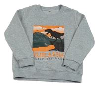 Šedá melírovaná mikina s dinem