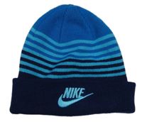 Tmavomodro-modrá čepice s pruhy a logem Nike