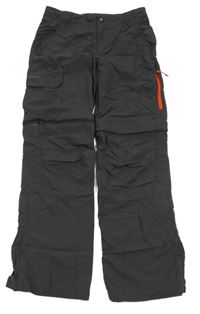 Antracitové šusťákové funkční kalhoty s odepínacími nohavicemi Decathlon