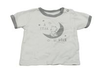 Bílo-šedé tričko s medvídkem 