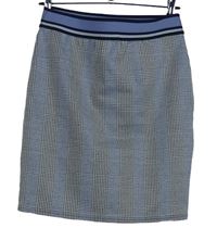 Dámská černo-modro-hnědá vzorovaná pouzdrová sukně Manguun 