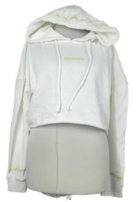 Dámská bílá crop mikina s logem a kapucí MissGuided 