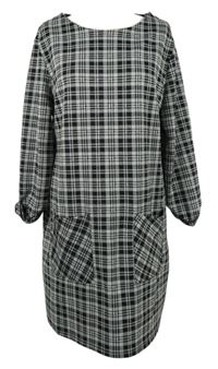 Dámské černo-šedé kostkované šaty Primark 