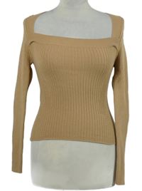 Dámský béžový žebrovaný crop svetr Asos 