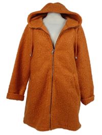 Dámský cihlový buklé kabát s kapucí Gina Benotti