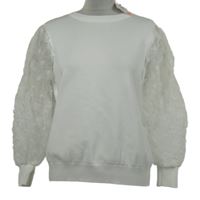 Nové - Dámský bílý lehký svetr s organzovými rukávy Savida 