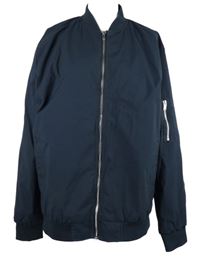 Pánský tmavomodrý šusťákový jarní bomber 