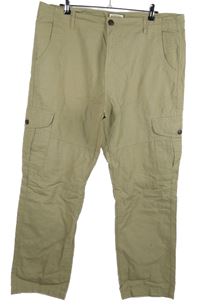 Pánské béžové plátěné kalhoty s kapsami Mantaray vel. 40R