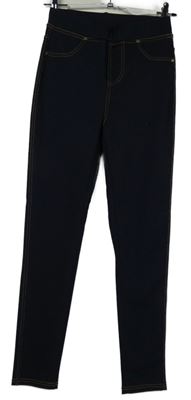 Dámské tmavomodré legíny riflového vzhledu 