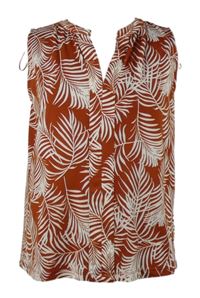 Dámská karmínovo-bílá halenka s lístky Hema 