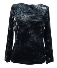 Dámské černo-šedé vzorované sametové triko 