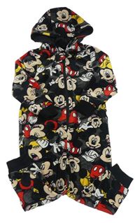 Šedá plyšová kombinéza s Mickey Mousem a kapucí Disney