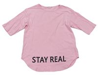 Růžové tričko s nápisem Shein
