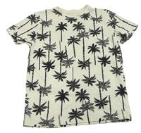 Smetanové tričko s palmami Primark