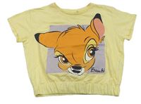 Žluté crop tričko s Bambim zn. Disney