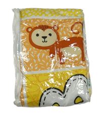 Nové- Barevná kostkovaná zateplená hrací deka se zvířátky