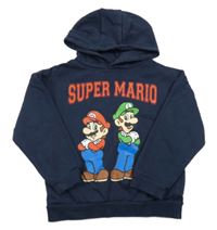 Tmavomodrá mikina se Super Mario a kapucí Primark