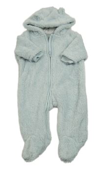 Světlemodrá chlupatá kombinéza s kapucí Next