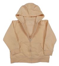 Meruňková propínací mikina s nápisem a kapucí Dunnes