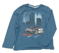 Modré triko s autem kids