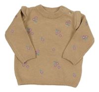 Béžový květinový svetr Dopodopo