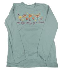 Světlemodrá lehká mikina s kytičkami a nápisem LC Waikiki