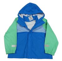 Modro-zelená nepromokavá bunda s kapucí Kiki&Koko
