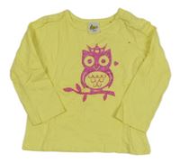 Žluté triko se sovičkou Papagino