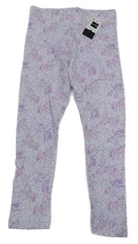 Nové - bílo-fialové legíny s hvězdami a jednorožci Dunnes