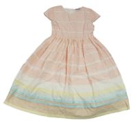 Světlerůžovo-barevné pruhované plátěné šaty Yigga