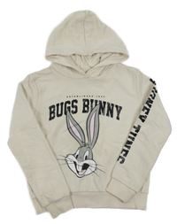 Smetanová mikina s Bugs Bunnym a kapucí 