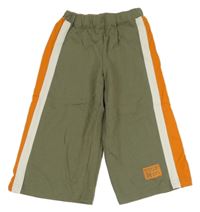 Khaki capri teplákové kalhoty s pruhy Alive