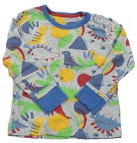 Šedé pyžamové triko s dinosaury zn. Mothercare