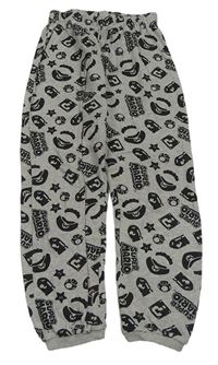 Šedé pyžamové kalhoty s obrázky - Super Mário
