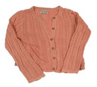 Růžový propínací svetr Next