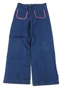 Modré široké rifle s kapsami Jacadi